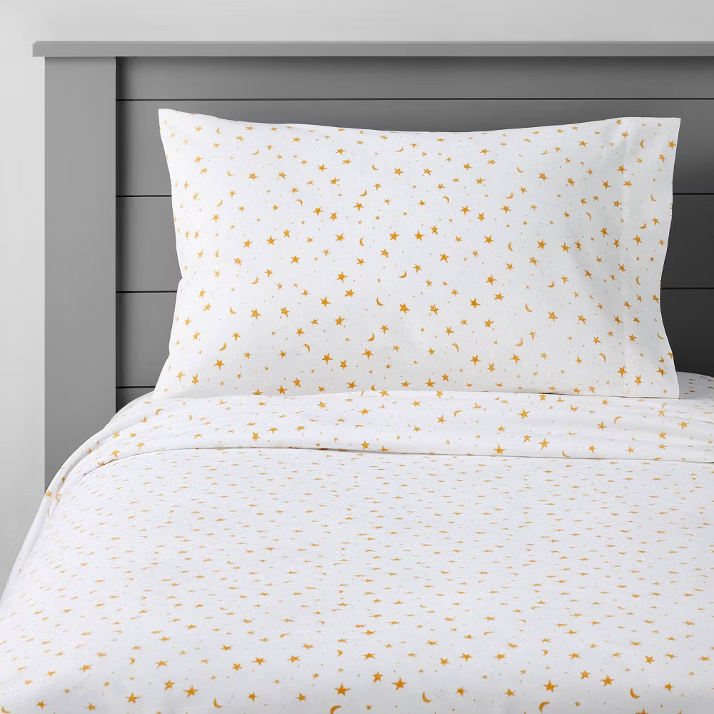 Full Stars Cotton Kids' Sheet Set Yellow/White - Pillowfort
