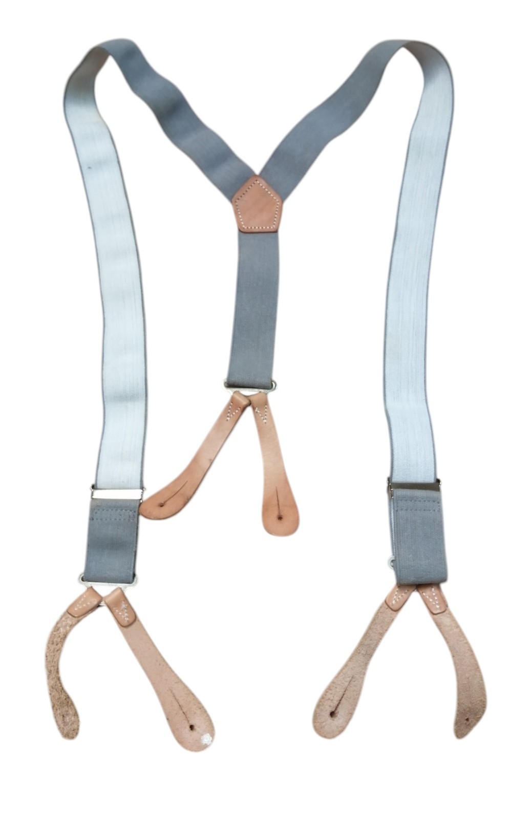 British Army Grey Uniform Braces Leather Buckles Surplus Adjustable