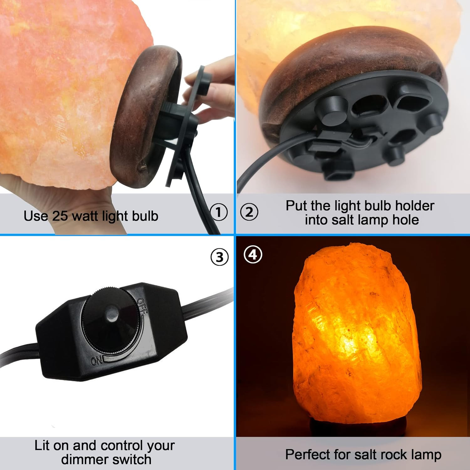 Himalayan Salt Lamp Cords (6Ft) with Dimmer Switch,Original Replacement Cords wi