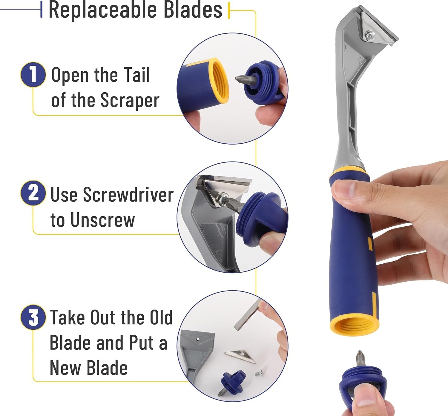 High-Performance Bates Paint Scraper - 2-Inch Tungsten Steel Blade for Precision