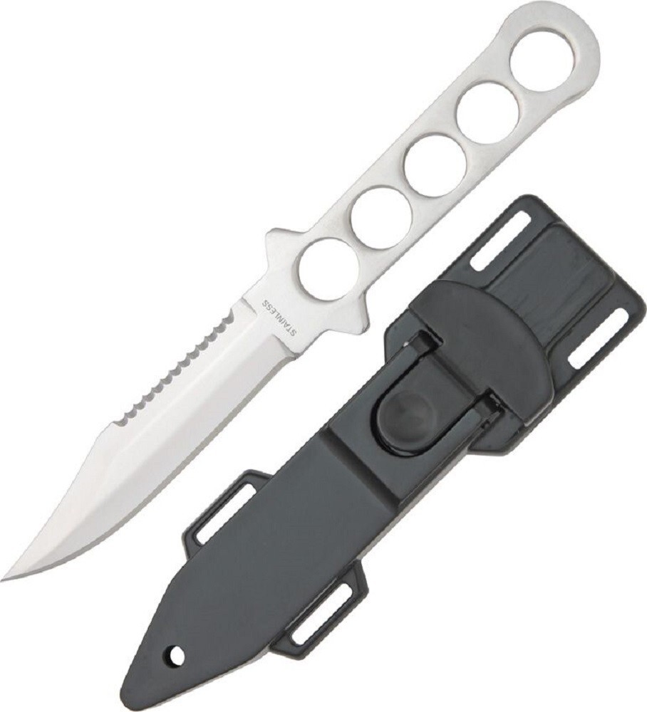 8.5" SCUBA Dive Knife and Sheath w/ Rubber Leg Straps - Diving Diver's - NEW