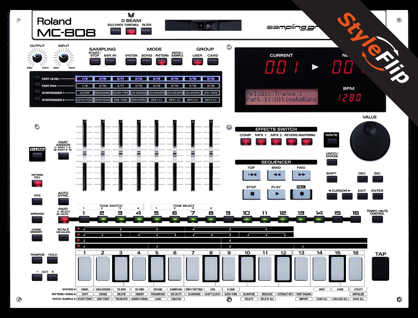 Roland MC 808 Skins | Color White | Protective Decal | StyleFlip Skins