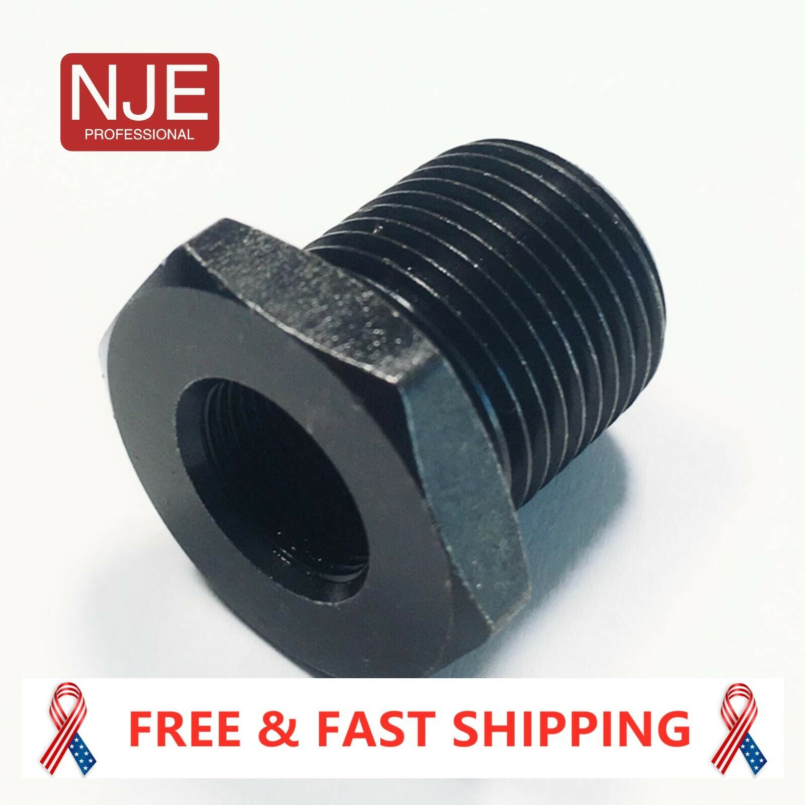 Steel Thread Convert 1/2x28 to 3/4x16 Black Muzzle Adapter +Free crush washer