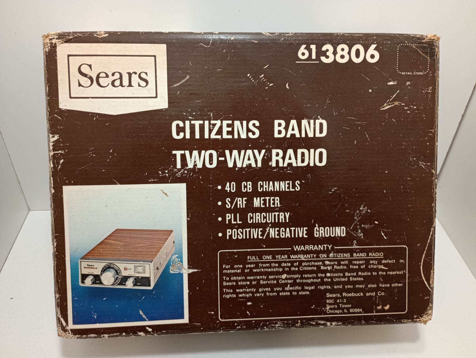 Sears Roadtalker CB Radio No. 61-3806 in Box - Untested, Missing Microphone