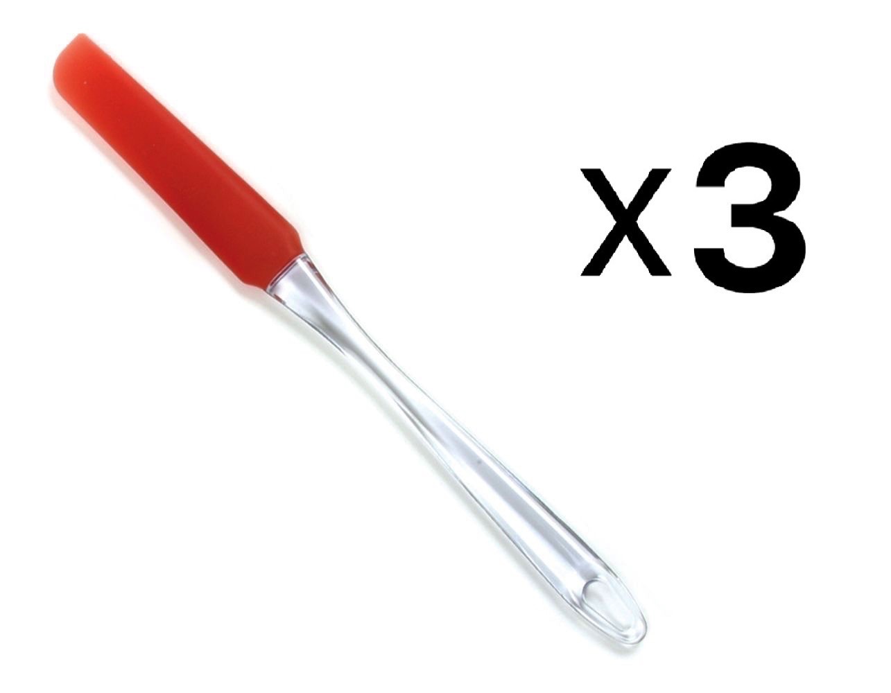 Norpro 10 ½ Inch Silicone Jar/Icing Spatula with Acrylic Handle (3-Pack)