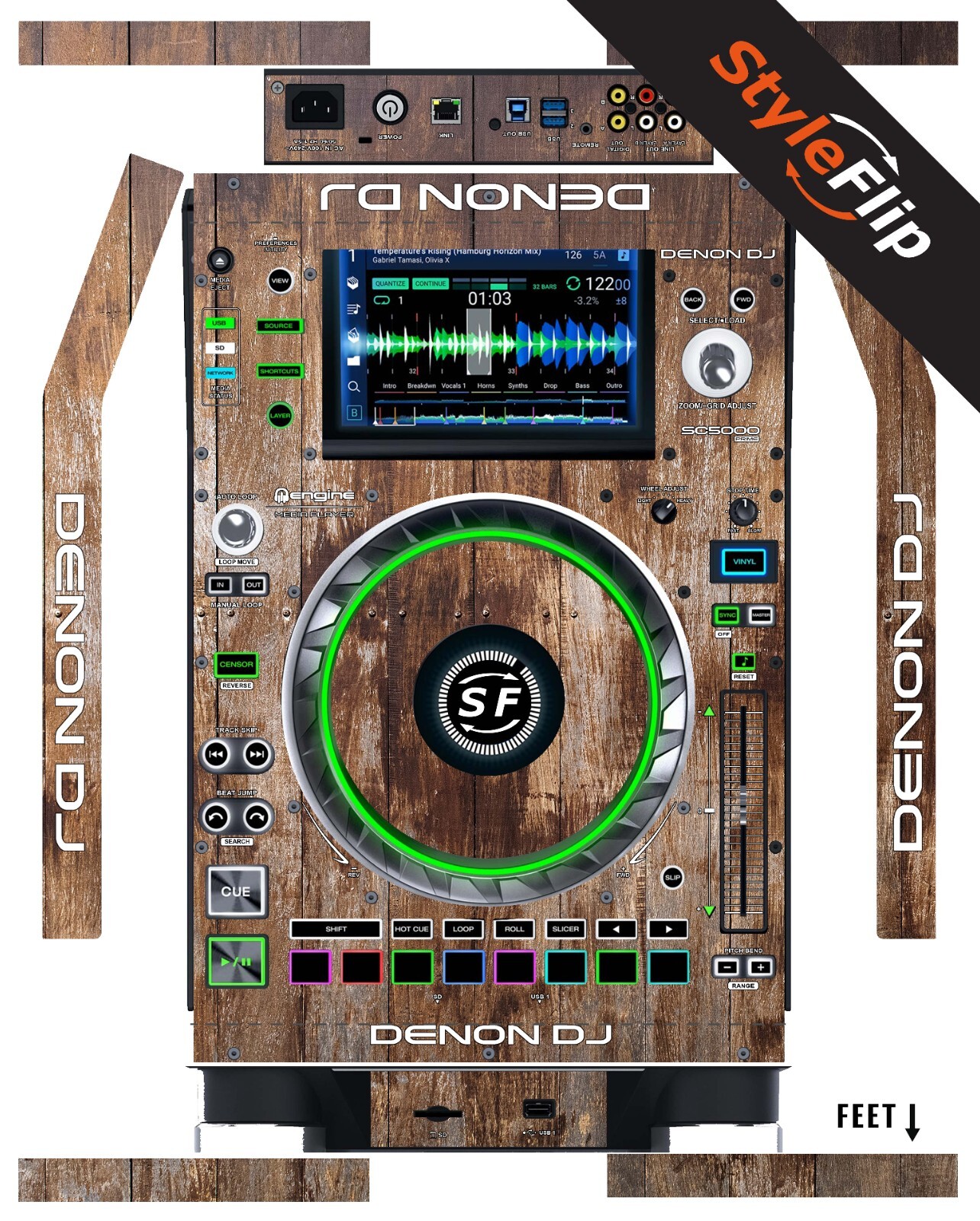 Denon DJ SC5000/5000M Prime Skin | Wood 1  | Protective Decal |StyleFlip Skins