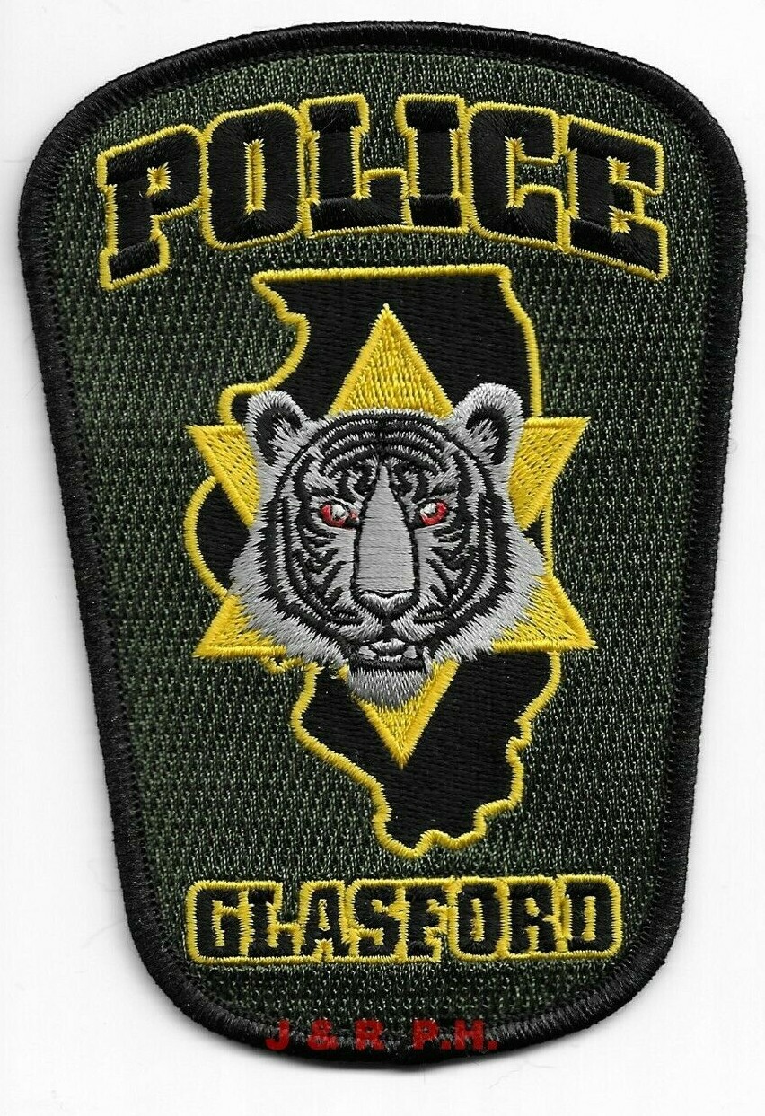 Glasford Police , Illinois  (3.5" x 5" size) shoulder police patch (fire)