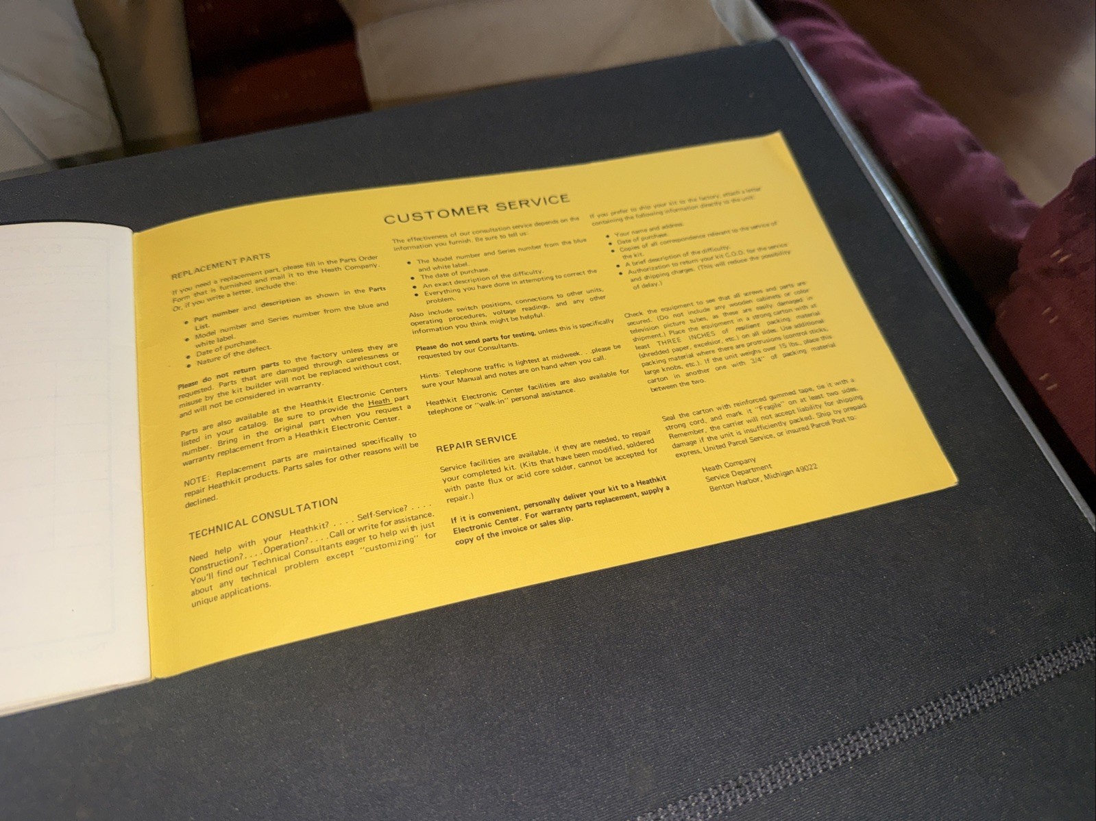 Heathkit Assembly Manual for GRA-2000-1 TV Clock Accessory Ok Condition Used