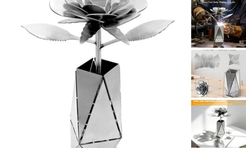 3D and Vase Welding Practice Kit for Beginners DIY 201 Stainless Steel Rose