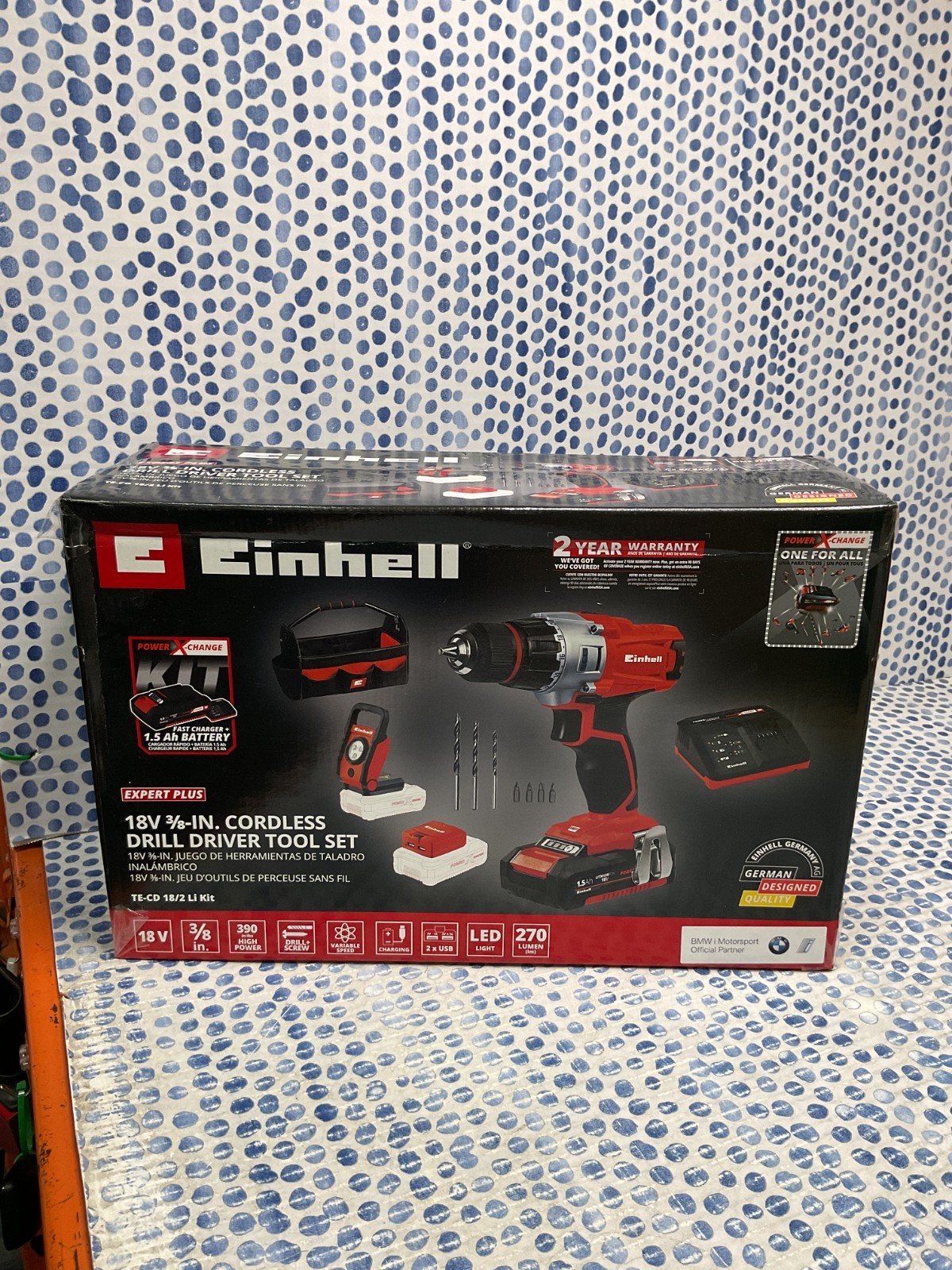 Einhell 18V 3/8" Cordless Drill Driver Tool Set w/ Tool Bag, LED Lamp & More NEW