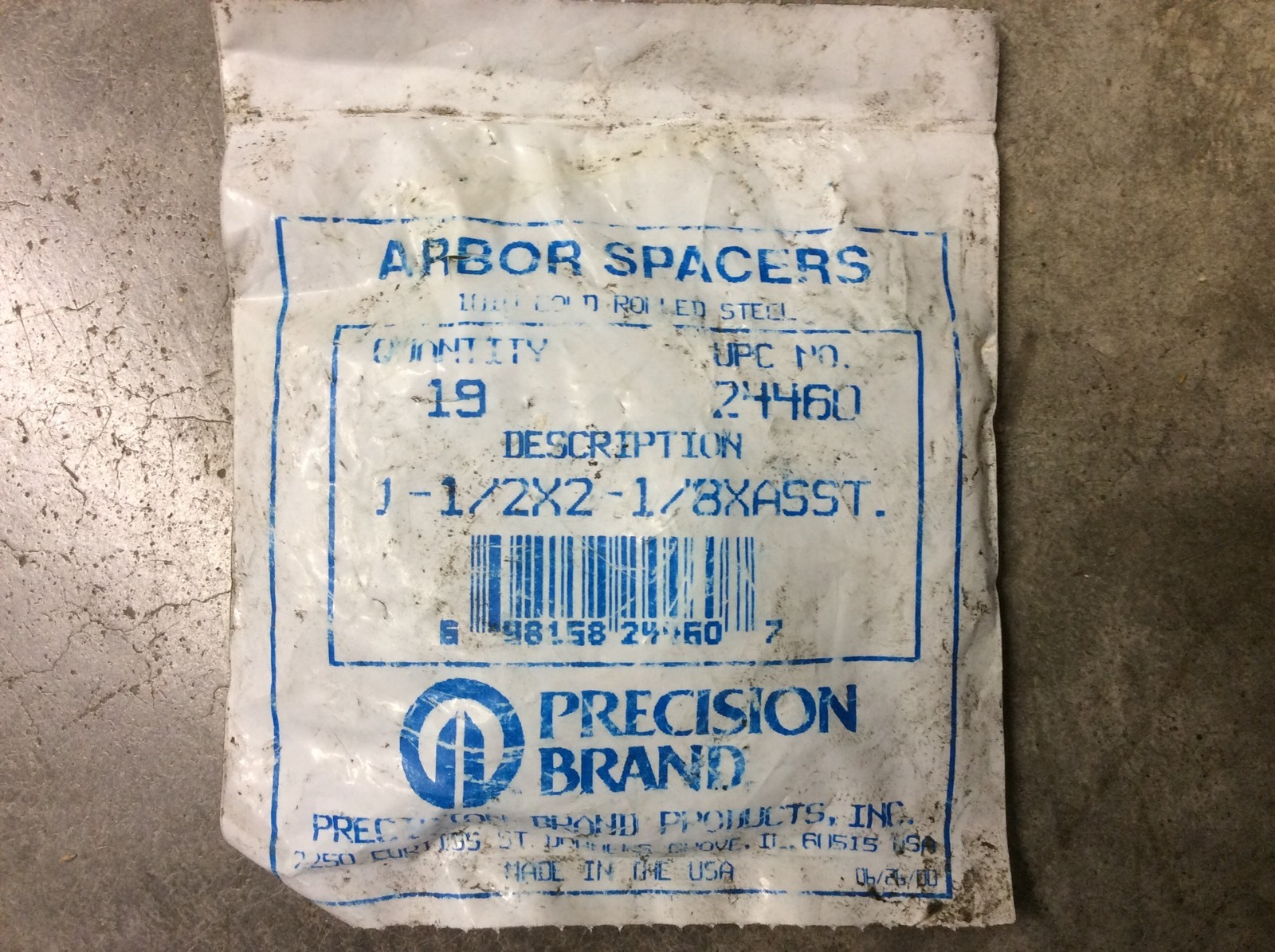 Precision Arbor Spacers 1-1/2X2-1/8XASST 24460 Quantity Of 19