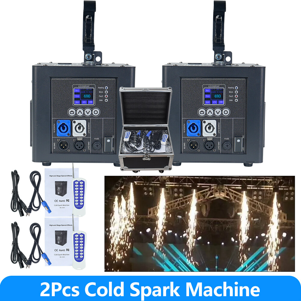 2PCS 800W Suspended Waterfall Cold Spark Machine Fireworks with Flight Case