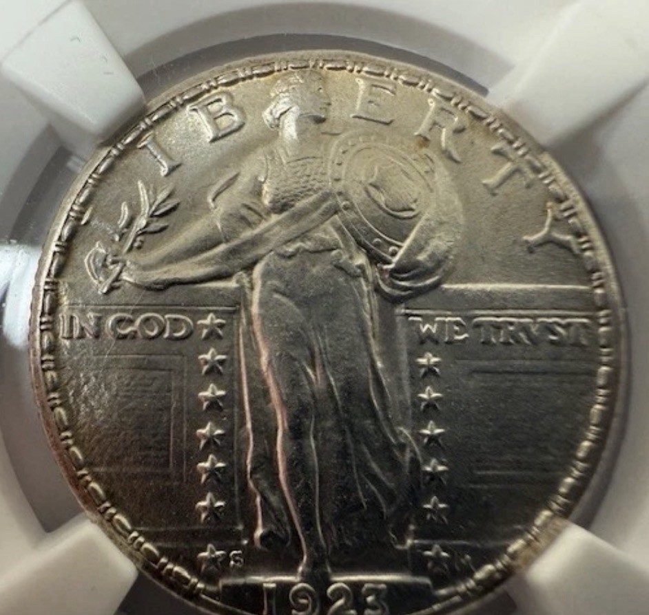 1923-S NGC MS 63+ FH Standing Liberty Quarter  Full Head KEY DATE 🔥 CAC ?
