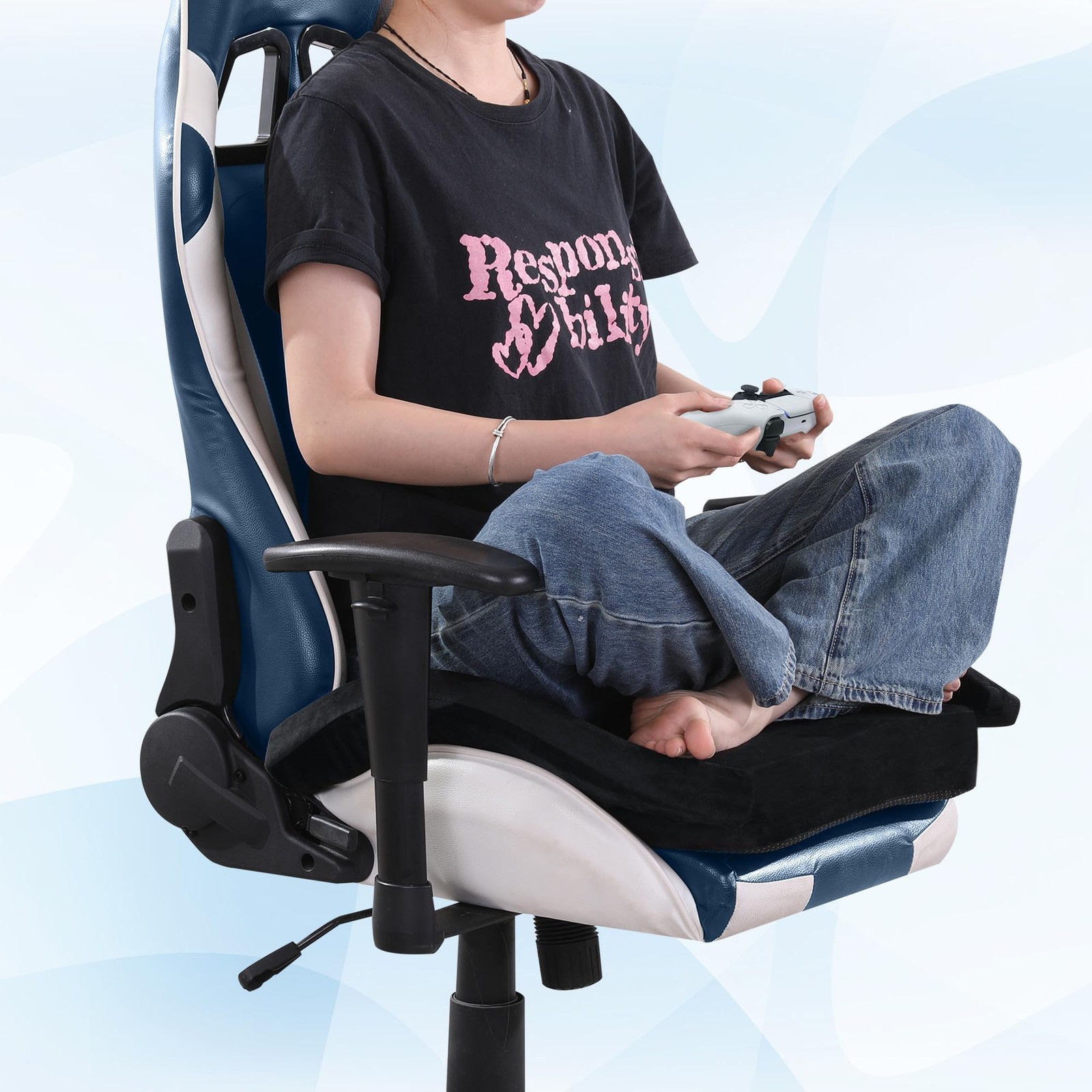 Ultra Soft Gaming Chair Cushion for Long Sitting Gamers,Tailbone Pain Reduce ...
