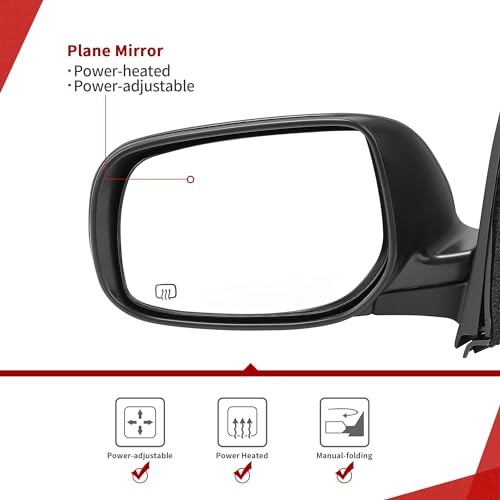 Mirror Door Mirror Compatible With 2009 For 09-13 Corolla Left Driver Side