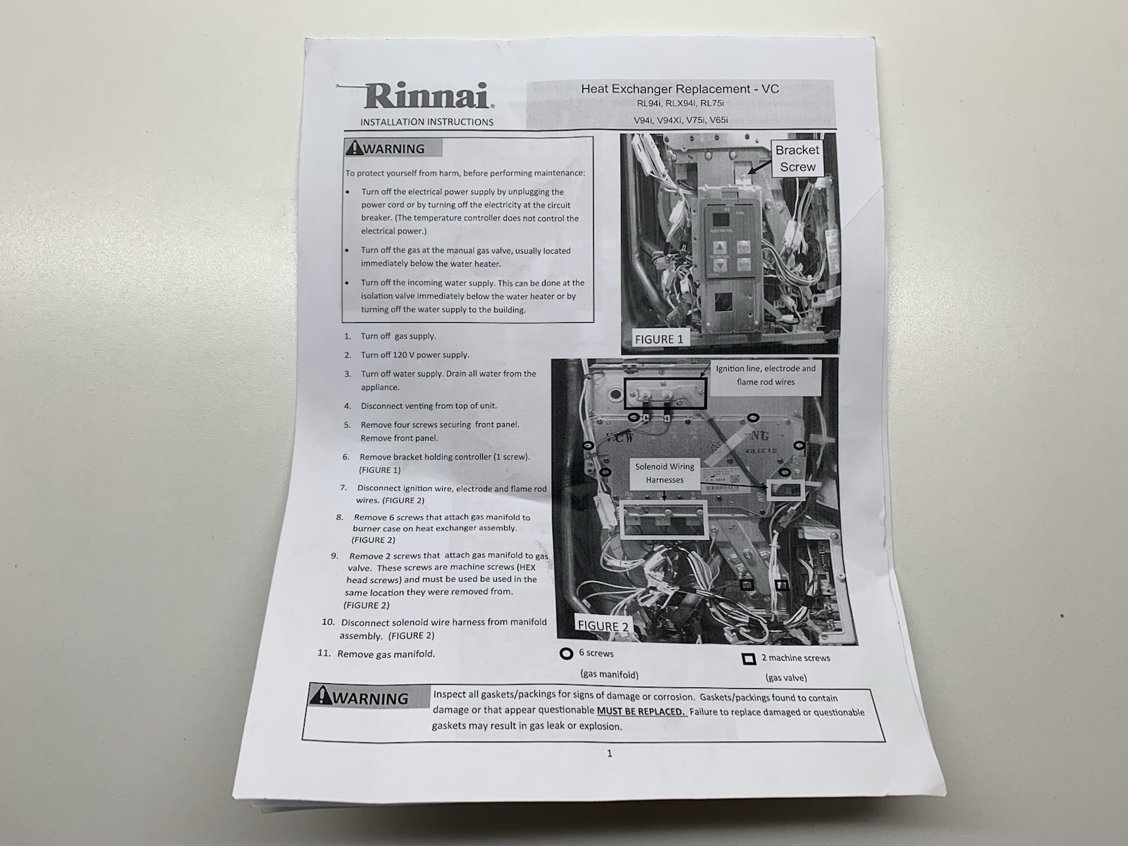 Rinnai Heat Exchanger Kit RL75i (A) 104000237