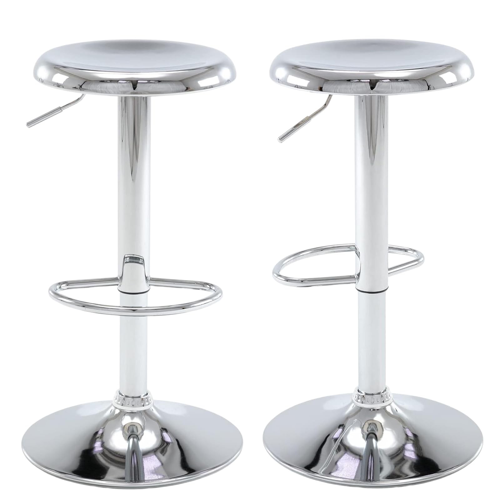 Bar Stools - 2 Pack, Adjustable Swivel Height Counter Bar Stool, Modern Metal...