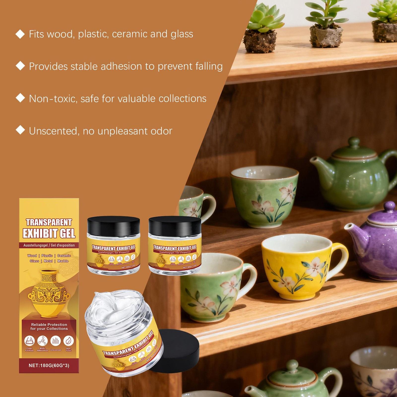 Museum Gel Removable Clear Portable Museum Putty Collection Artifacts