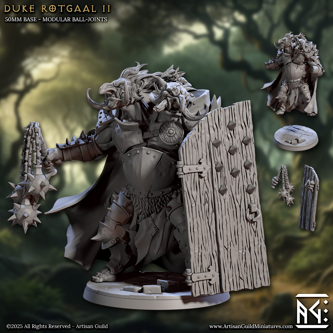 Duke Rotgaal - Troll Warlord Flail Shield - Artisan Guild - Dungeons and Dragons
