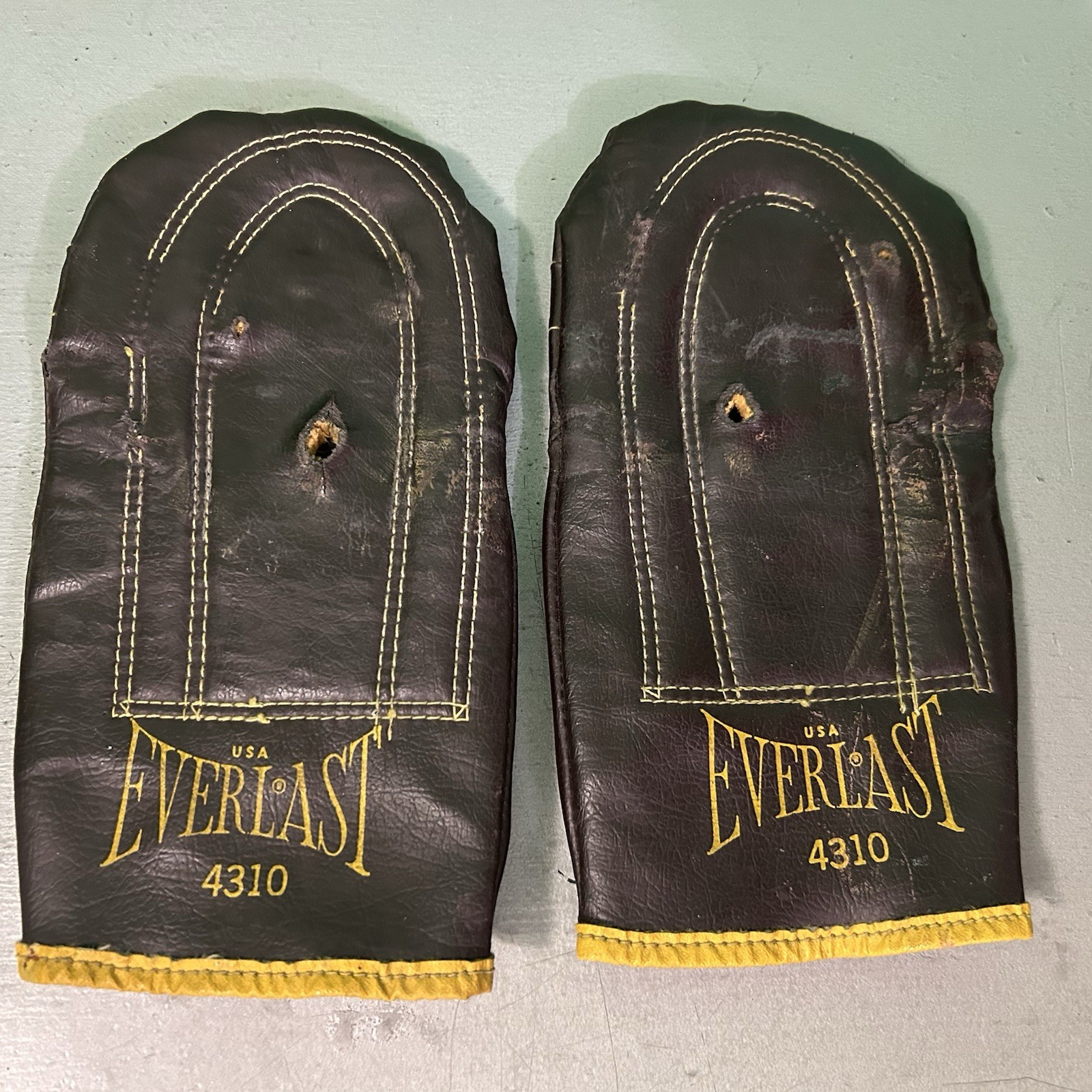 EVERLAST 4310 Mid-Century Boxing Gloves Training Sparring Brown Leather Vintage