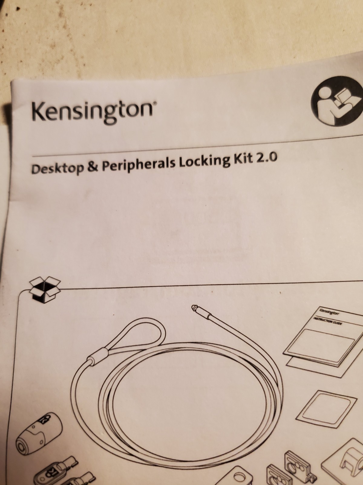 Kensington Desktop & Peripherals Locking Kit 2.0 Black K64425S NEW - Open Bag