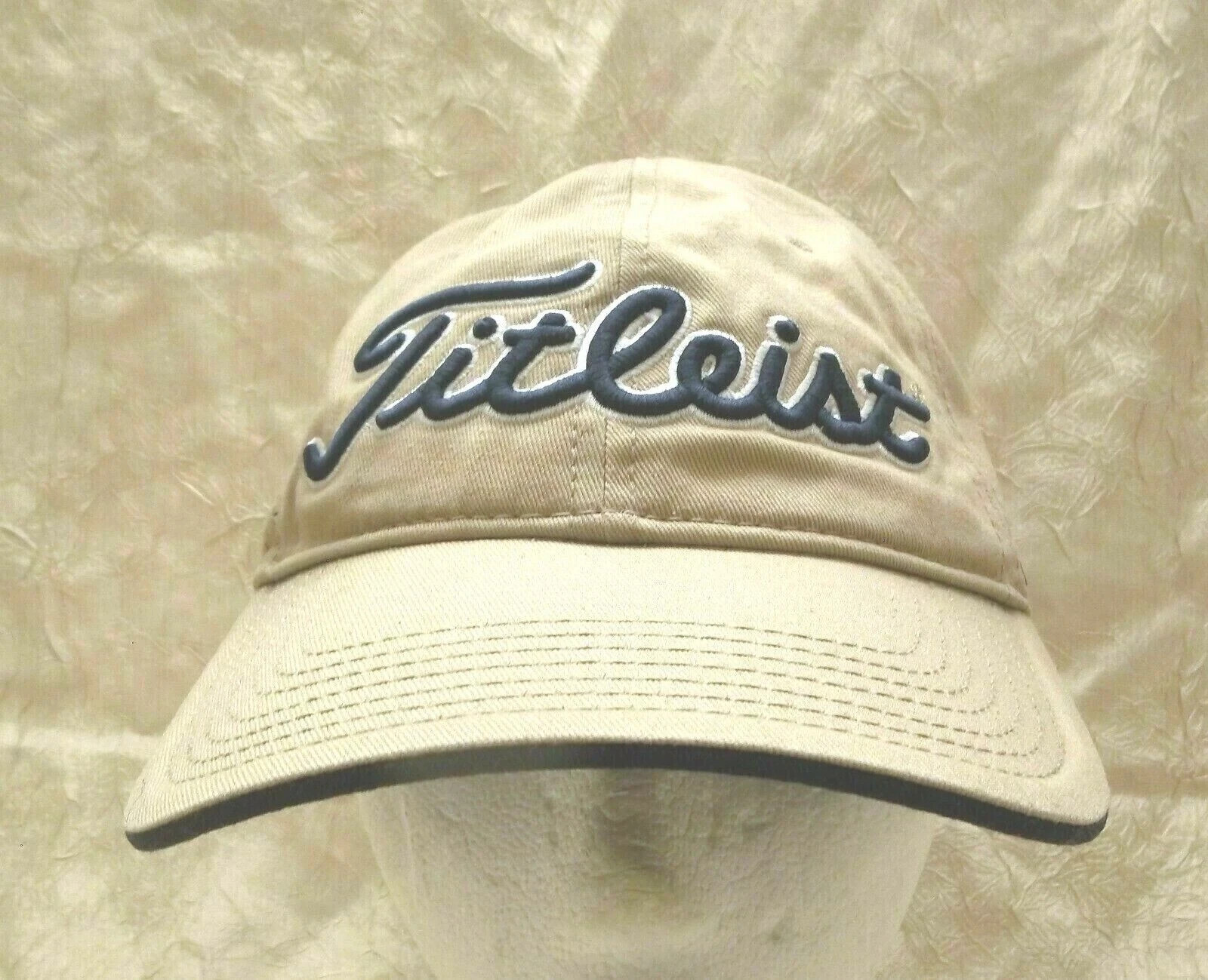 Titleist Khaki Hat with Blue Lettering Adjustable Golf Cap