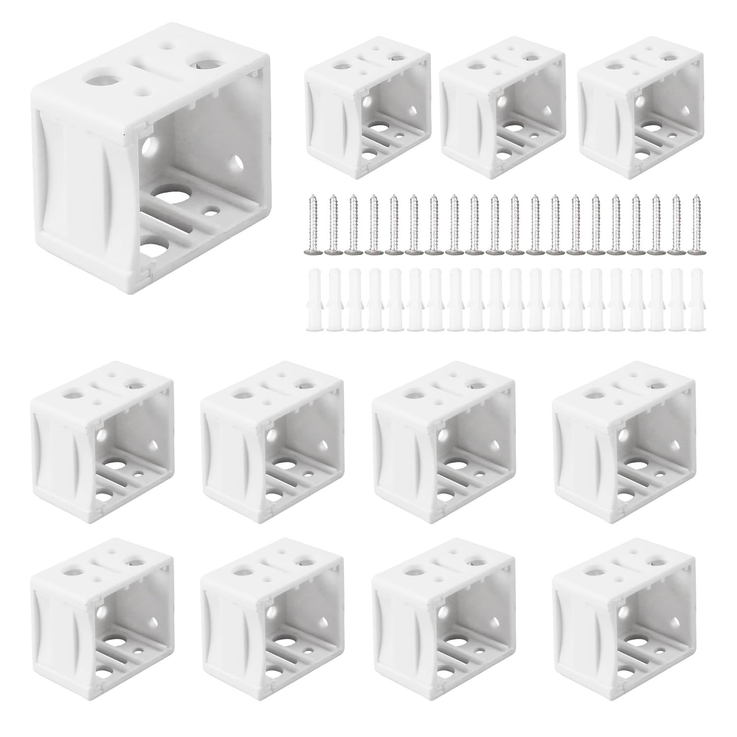 12 Pcs 1 Inch Blind Brackets Mini Blinds Box Mounting White