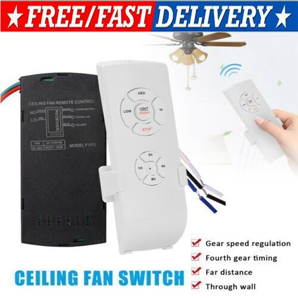 Universal Ceiling Fan Lamp Light Remote Control Receiver Kit Timing Wireless 15M