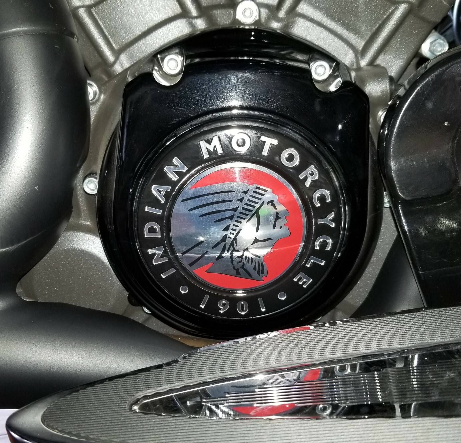 Indian Challenger & Pursuit Cam Cover Headdress Background Decal/Sticker/Emblem