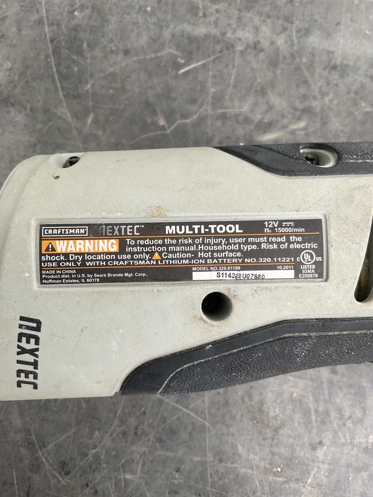 Craftsman Nextec Multi-Tool 12V Model 320.61199 Tool Only Untested