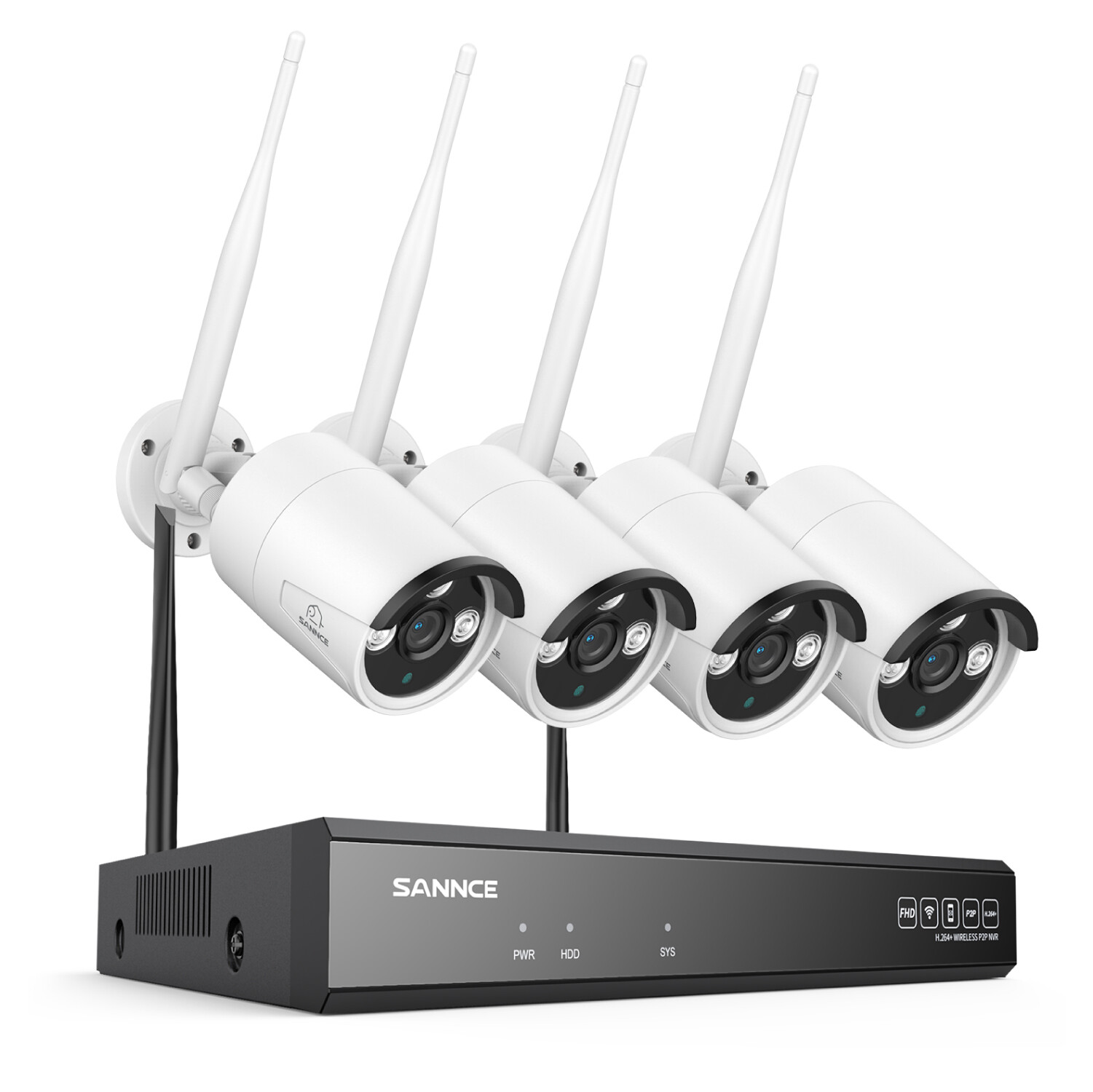 SANNCE Wireless 5MP 8CH NVR 3MP Two Way Audio AI Security Camera System Outdoor