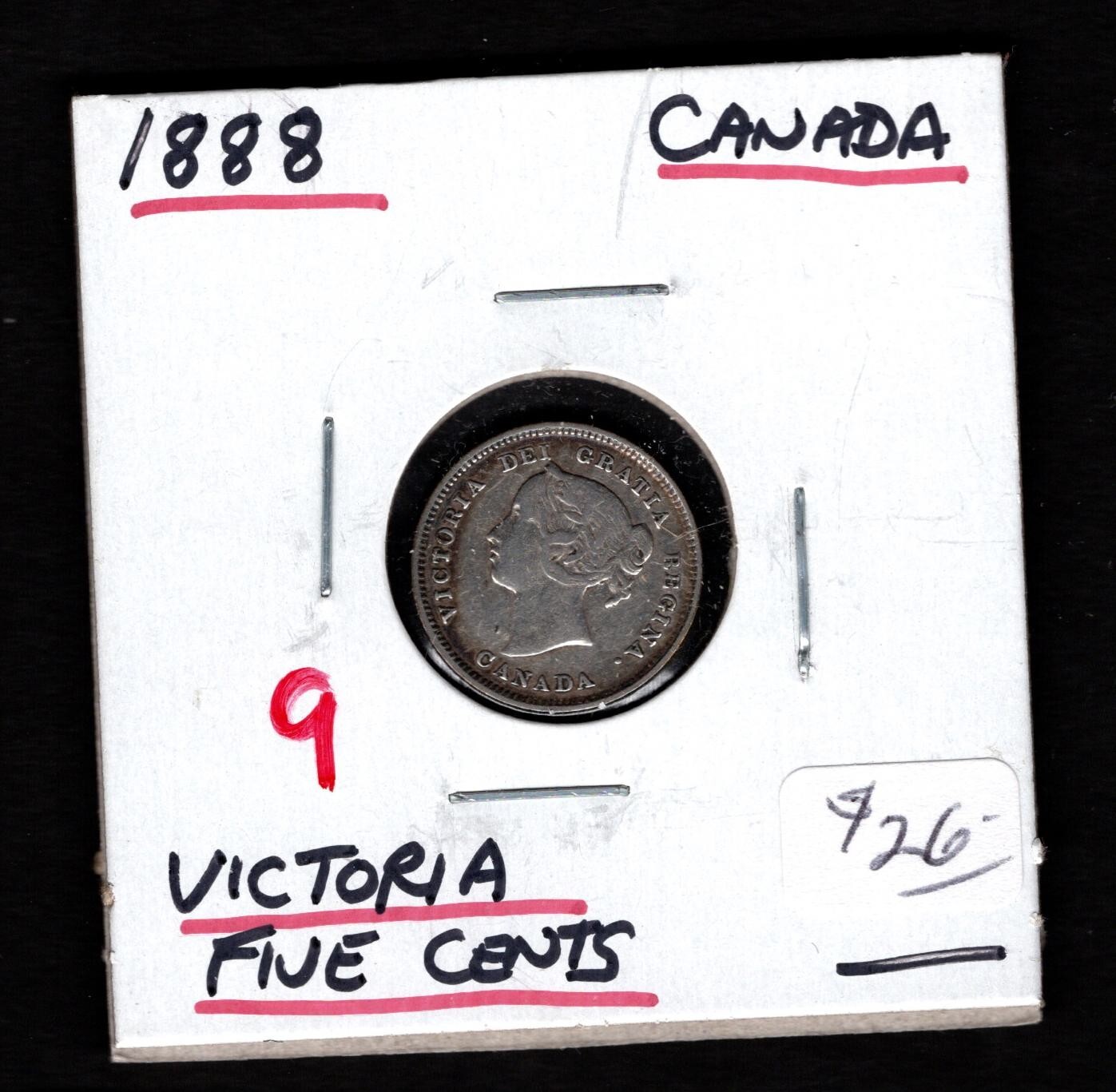 1888 Canada- Victoria Five Cents