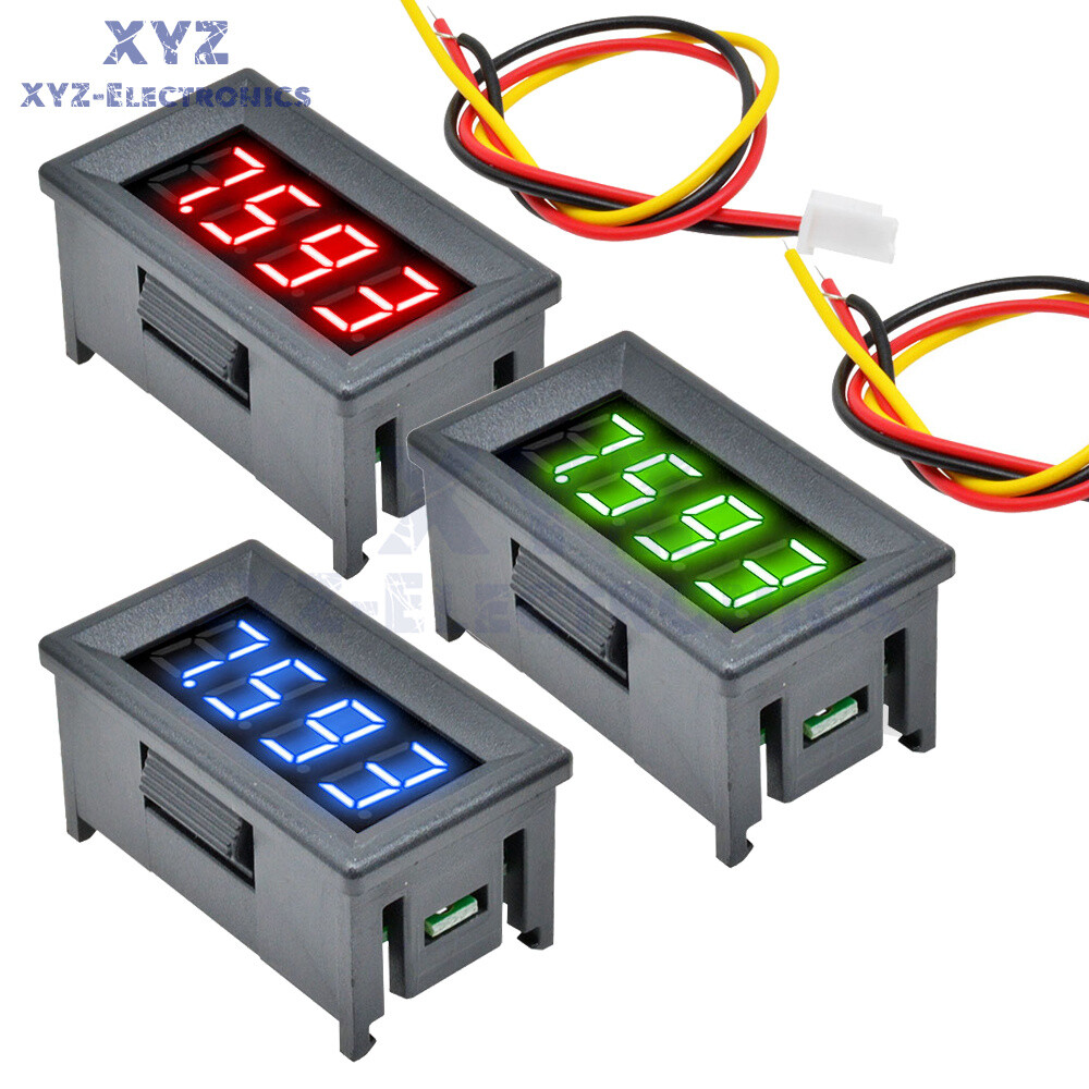 Red/Blue/Green 0.36 Inch LED Display DC  0-100V DC Voltmeter Voltage Meter Panel