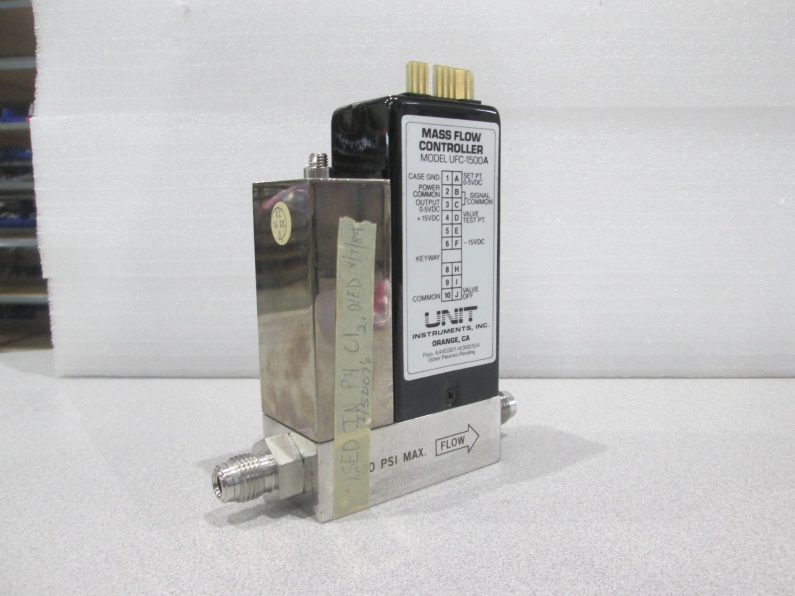 Unit UFC-1500A Mass Flow Controller, Gas, Cl2, 20 SCCM