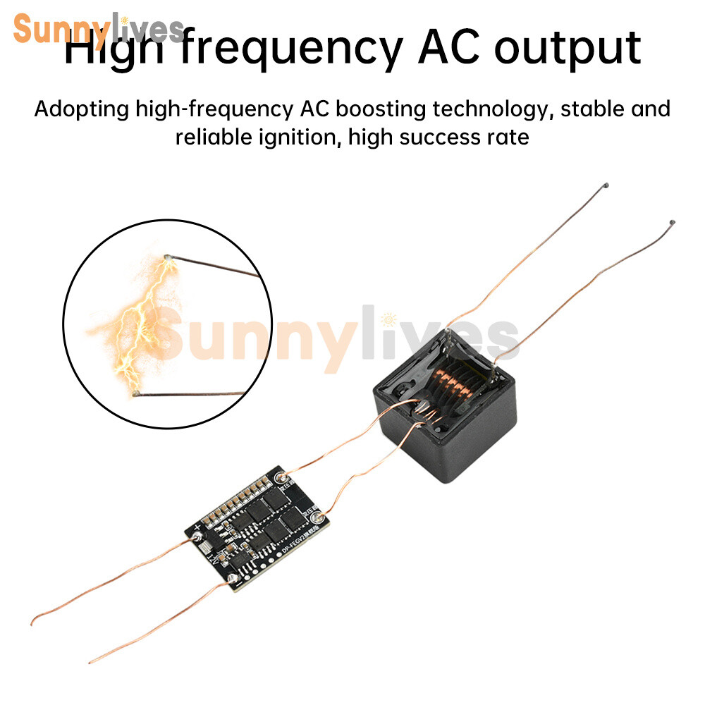 DC 4-12V to AC 20KV High Voltage Ignition Module Boost Coil High Frequency AC
