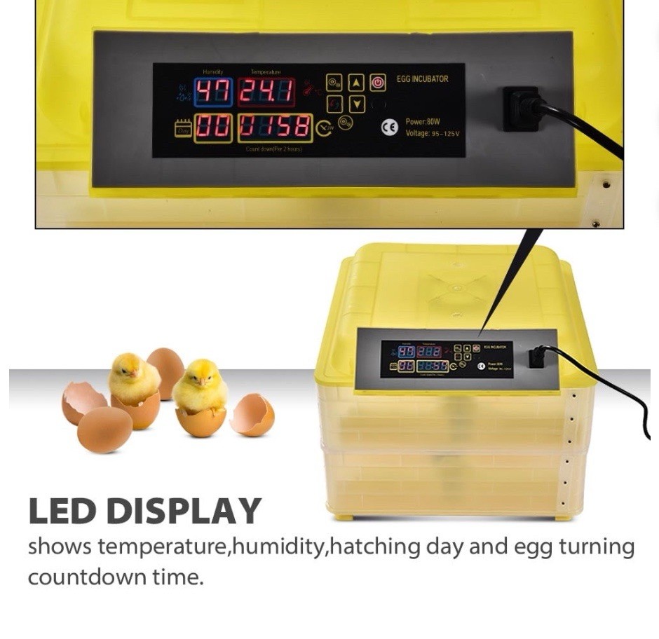 110V 96-Egg Incubator Hatcher Digital Display w/Automatic Egg Turning Chicken