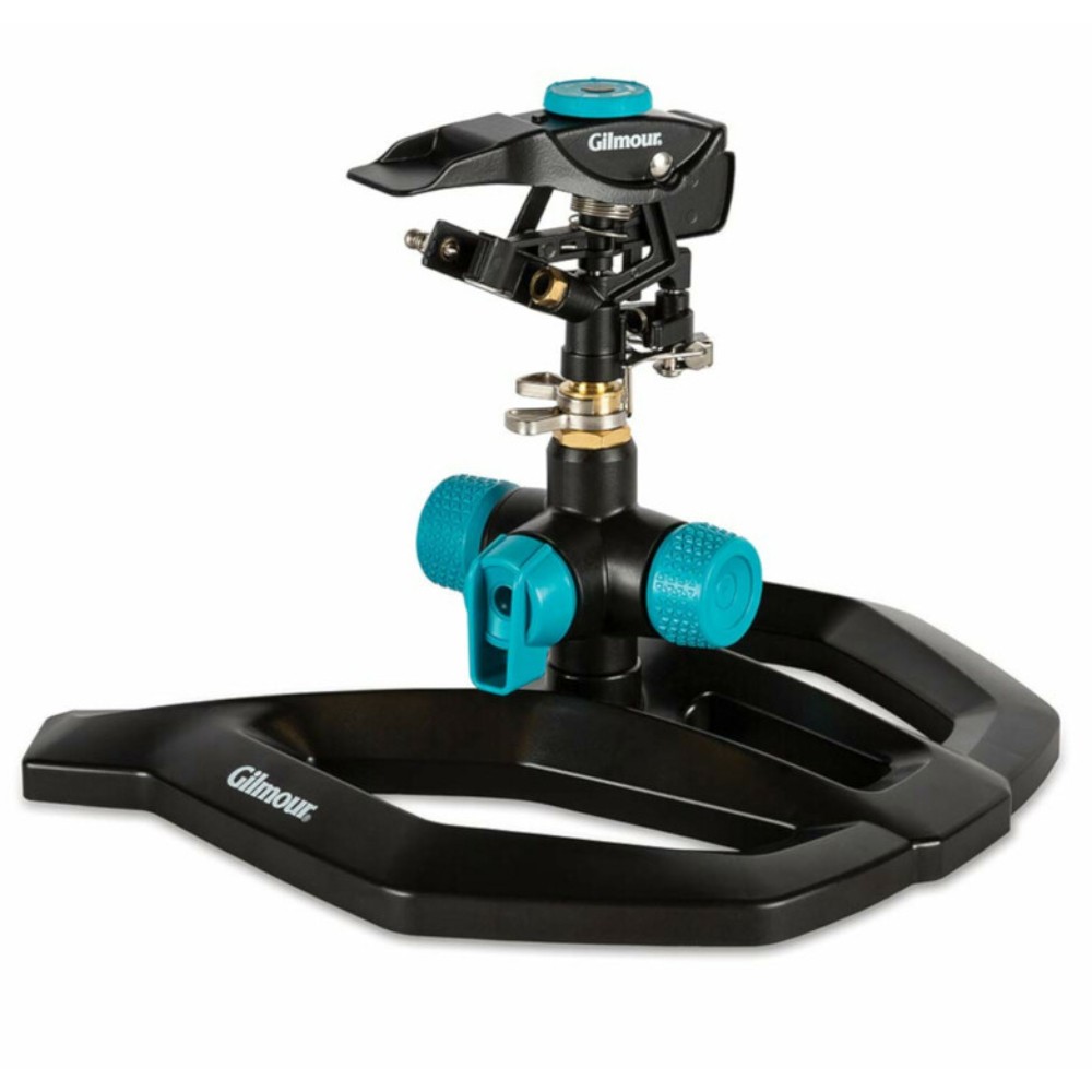 Gilmour Heavy Duty Metal Black Elevated Base Impact Sprinkler 43 ft. Range, 5800