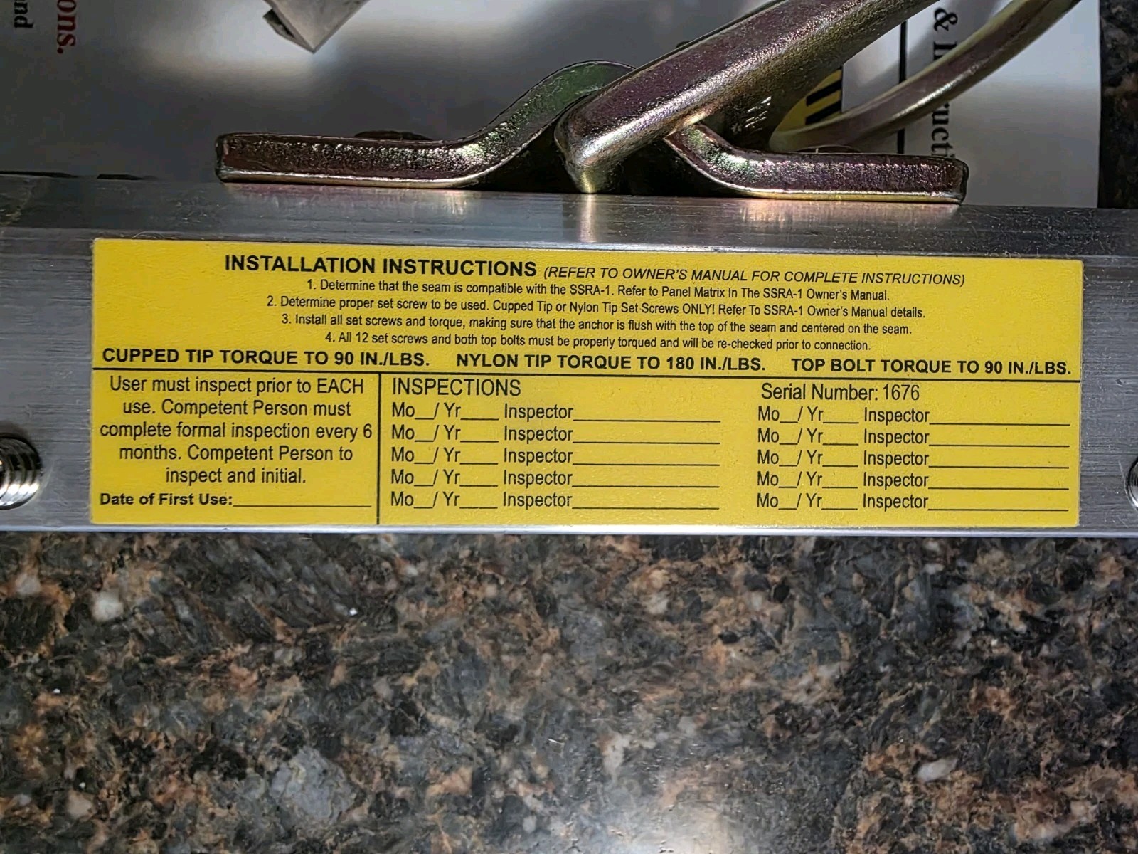 Falltech Bolt/Weld D-Ring Standing Seam Roof Anchor Model # SSRA1