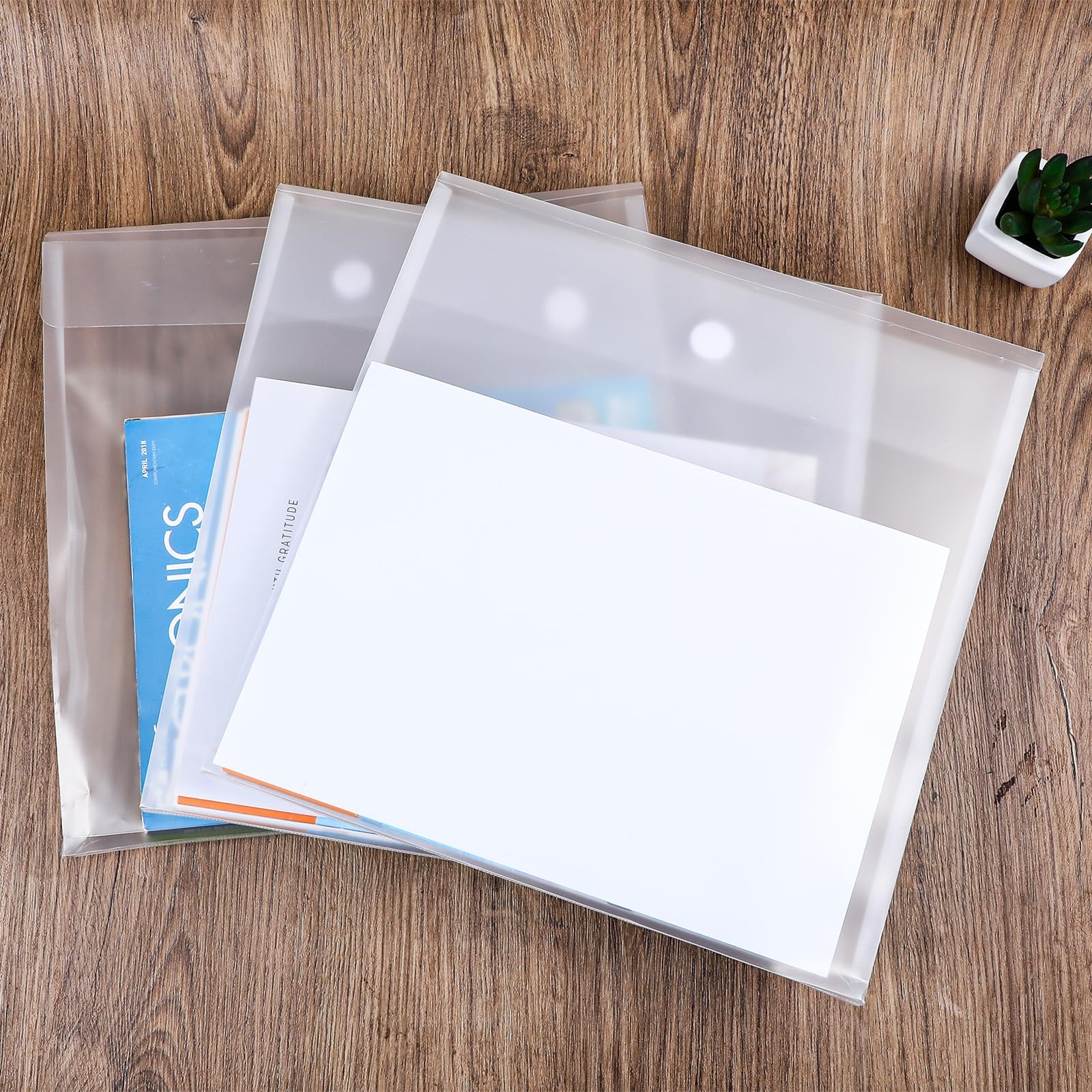 36PCS 12x12 Inch Paper Storage Organizer Top Loading Plastic Scrapbook Box Clear