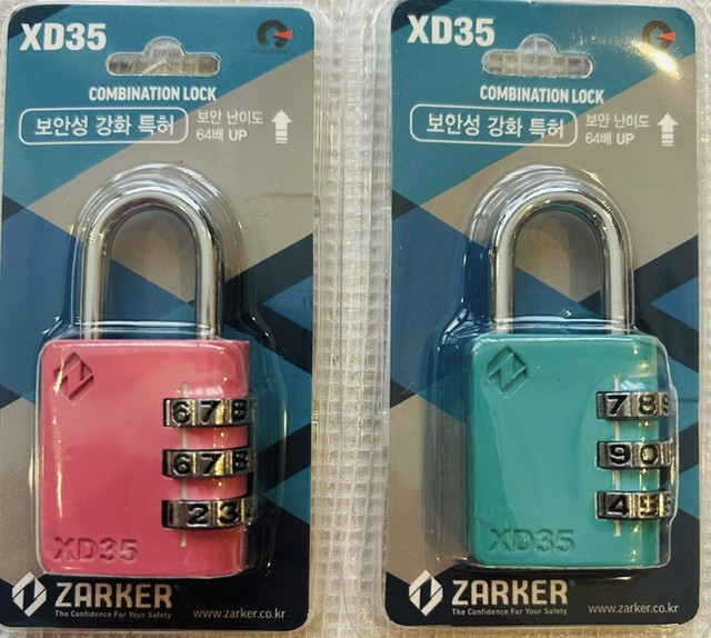 ZARKER XD35 Padlock- 3 Digit Combination Lock - 2 Pack