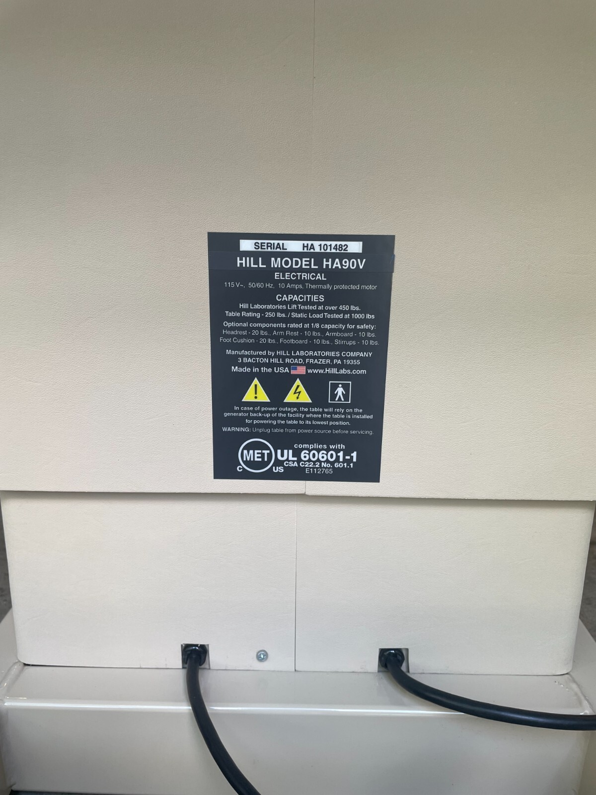 Hill HA90V medical procedure table