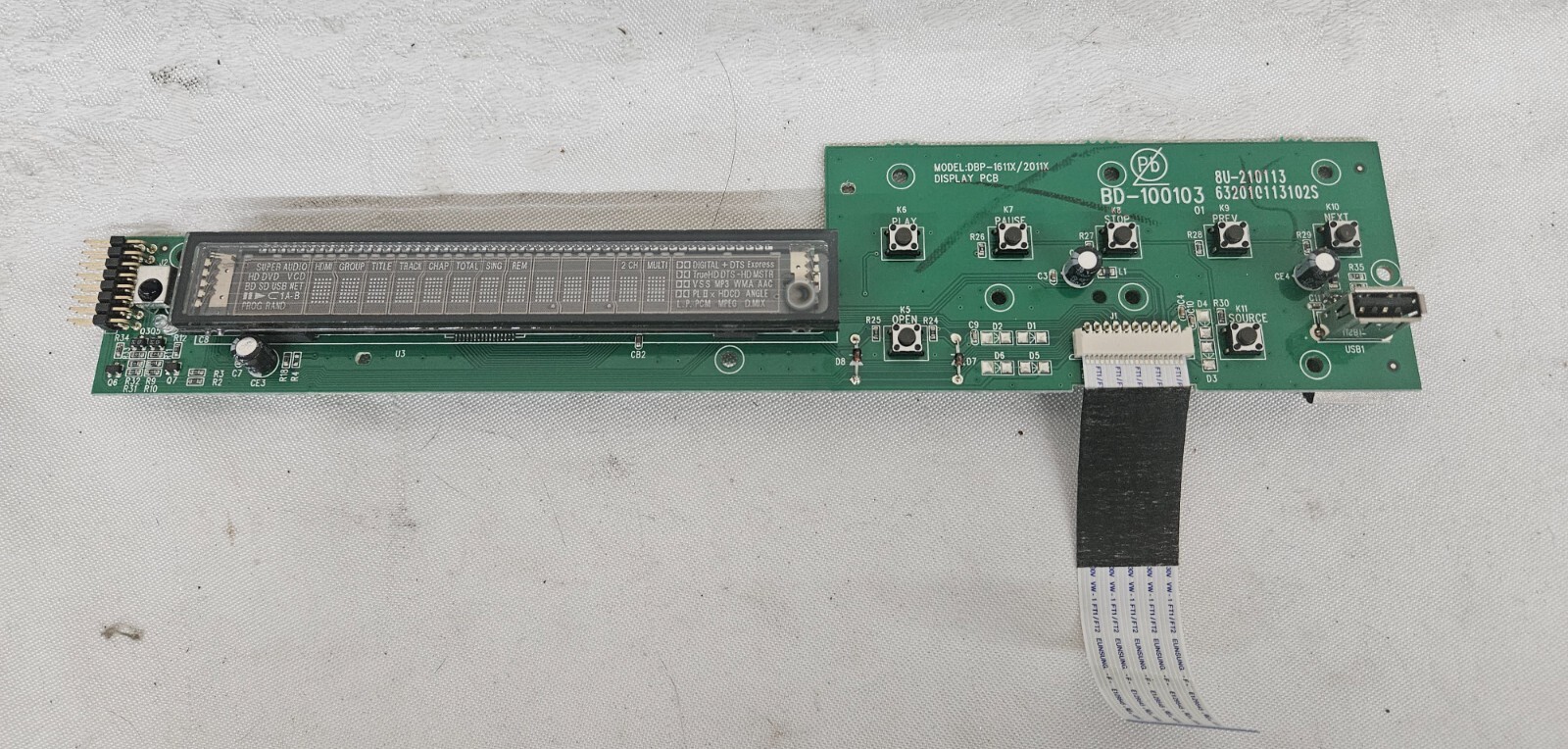 DENON DBP-2012UDCI Audio/Video Blue-ray DVD Player DISPLAY PCB BD-100103 Works