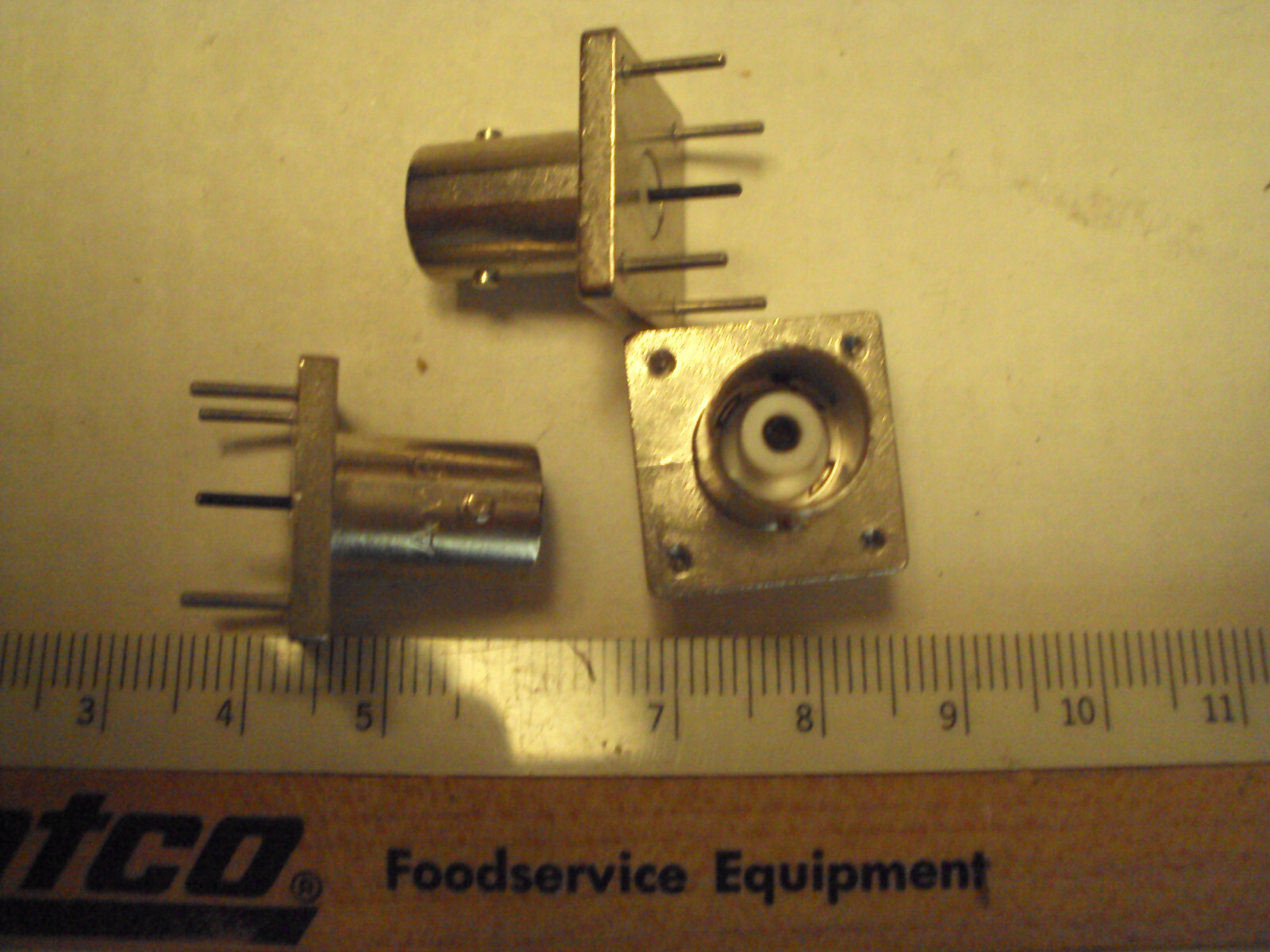 BNC female panel jack threaded flange; Amp 5227699-3; new; lot of 3