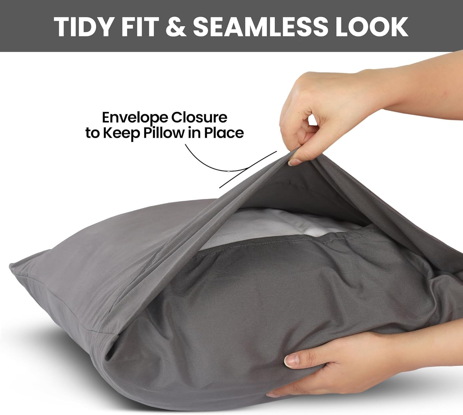 Pillow Covers by - Queen Size 2-Pack – Soft Brushed Microfiber – Perfect for Ho