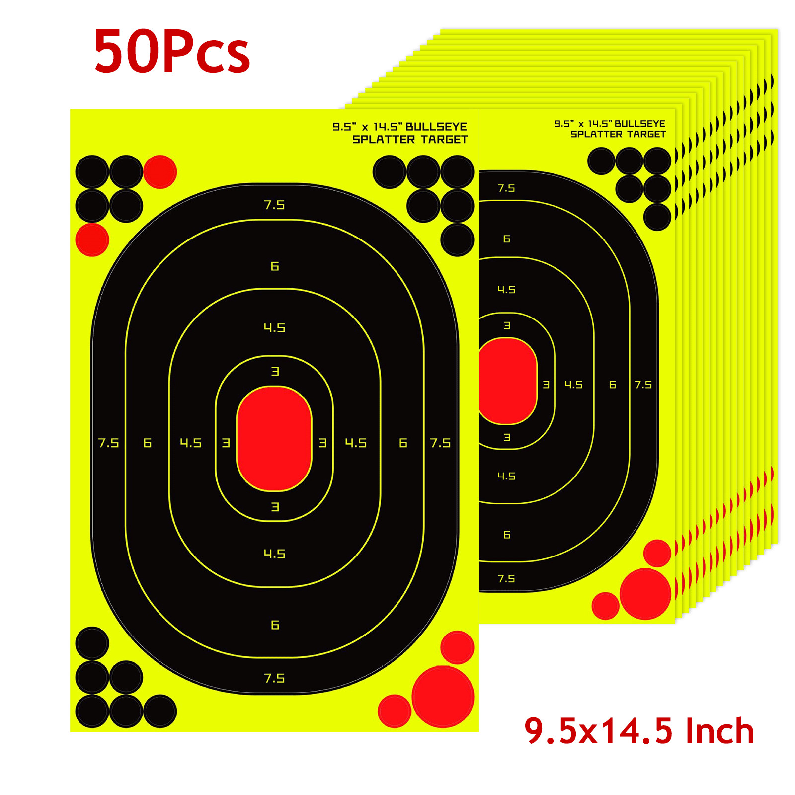 50Pcs Shooting Targets Reactive Splatter Range Paper Target for Gun Shoot Rifle