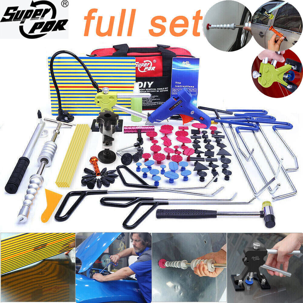 PDR Car Paintless Dent Puller Lifter Glue Gun Tool Kit Repair Removal Hail Tabs