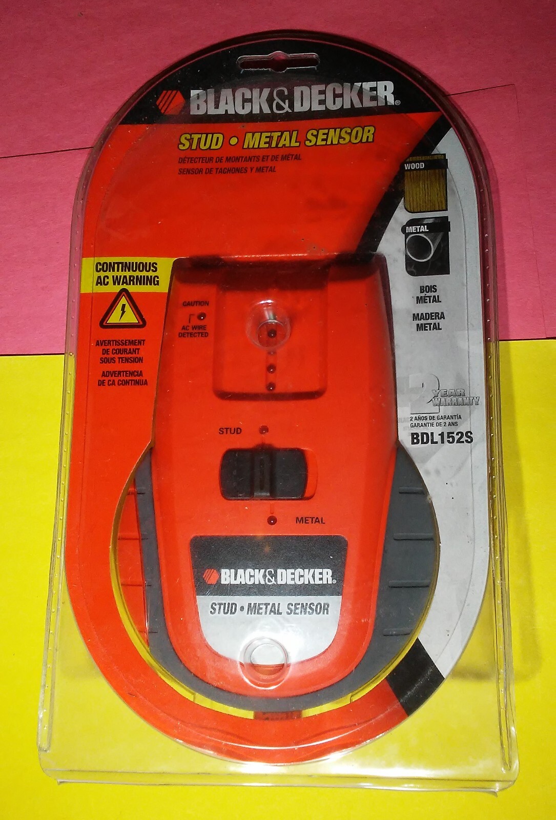 Black & Decker BDL152S Multi Sensor For Metal Or Wood Studs Live Wire Detector