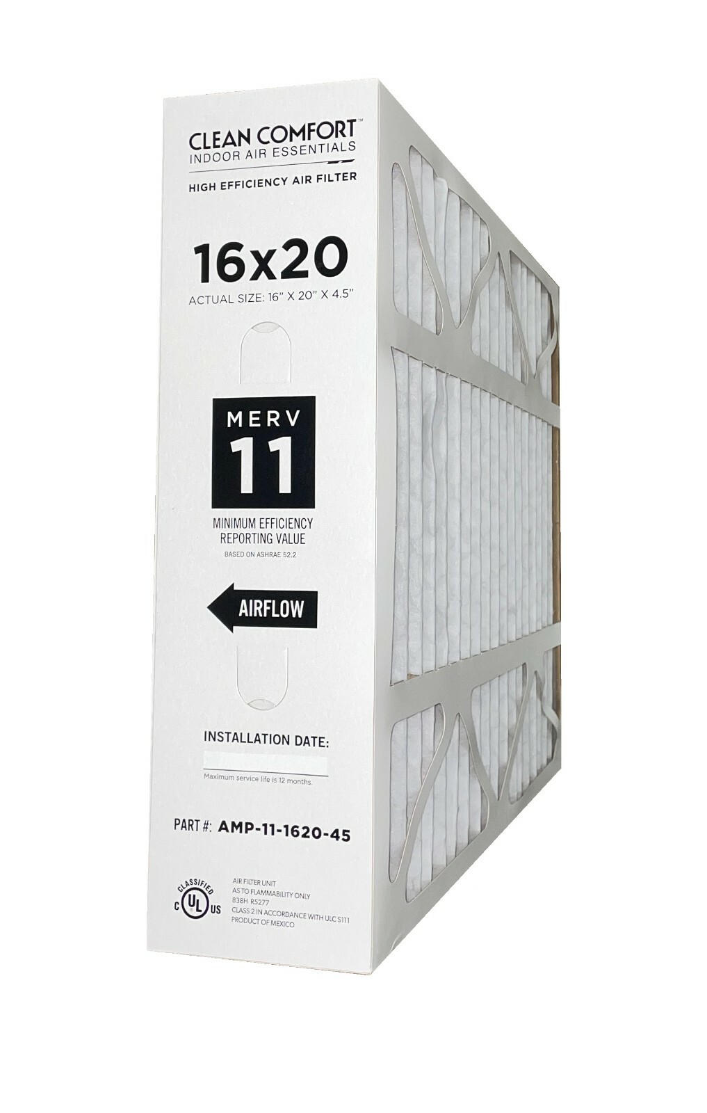 Goodman AMP-11-1620-45 - 16" x 20" x 4.5" Clean Comfort Media Air Filter, MERV11