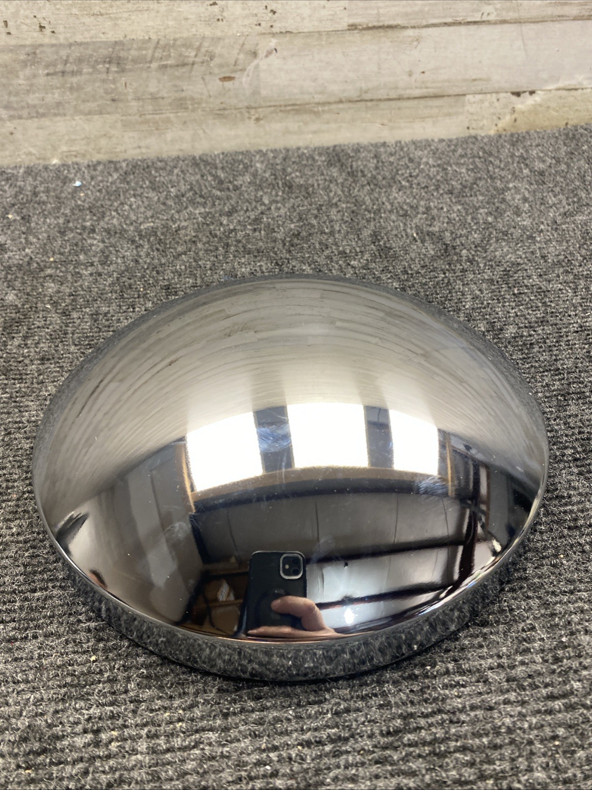 United Pacific Industry 10202UPI Chrome Plated 8" Steel Rounded Top Rear Hubcap