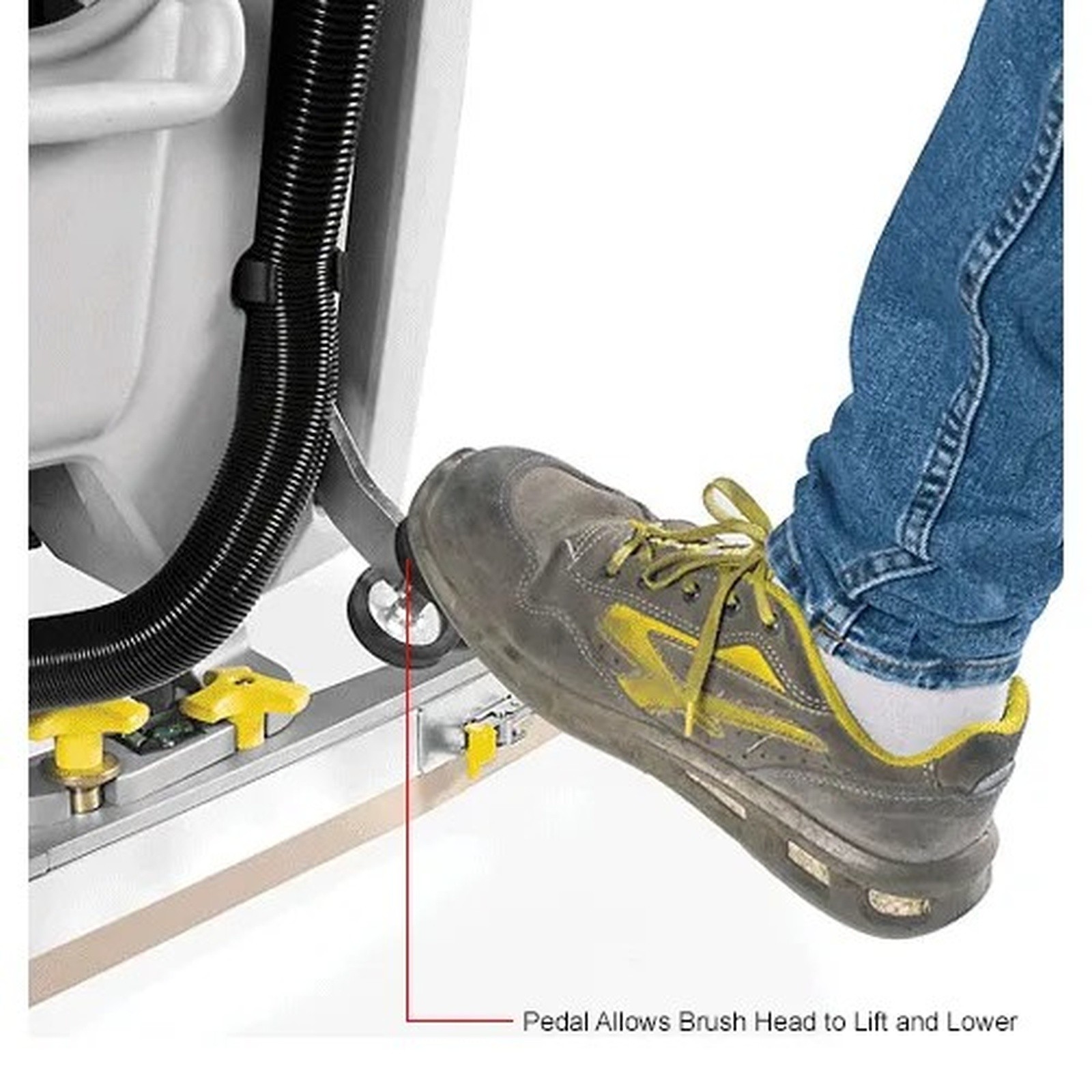 Cylindrical Brush Auto Floor Scrubber w/Traction Drive, 34" Cleaning Path
